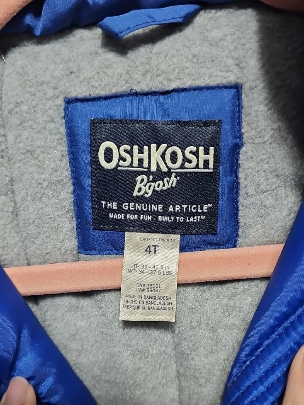 OshKosh B'gosh Blue, Navy & Light Gray Colorblock Puffer Jacket